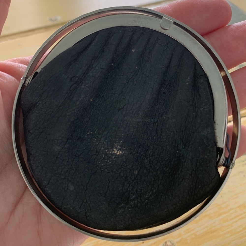 Cesare Piccini || Vintage Made in Italy Black Leather Silver Sphere Coin Purse - Picture 9 of 17
